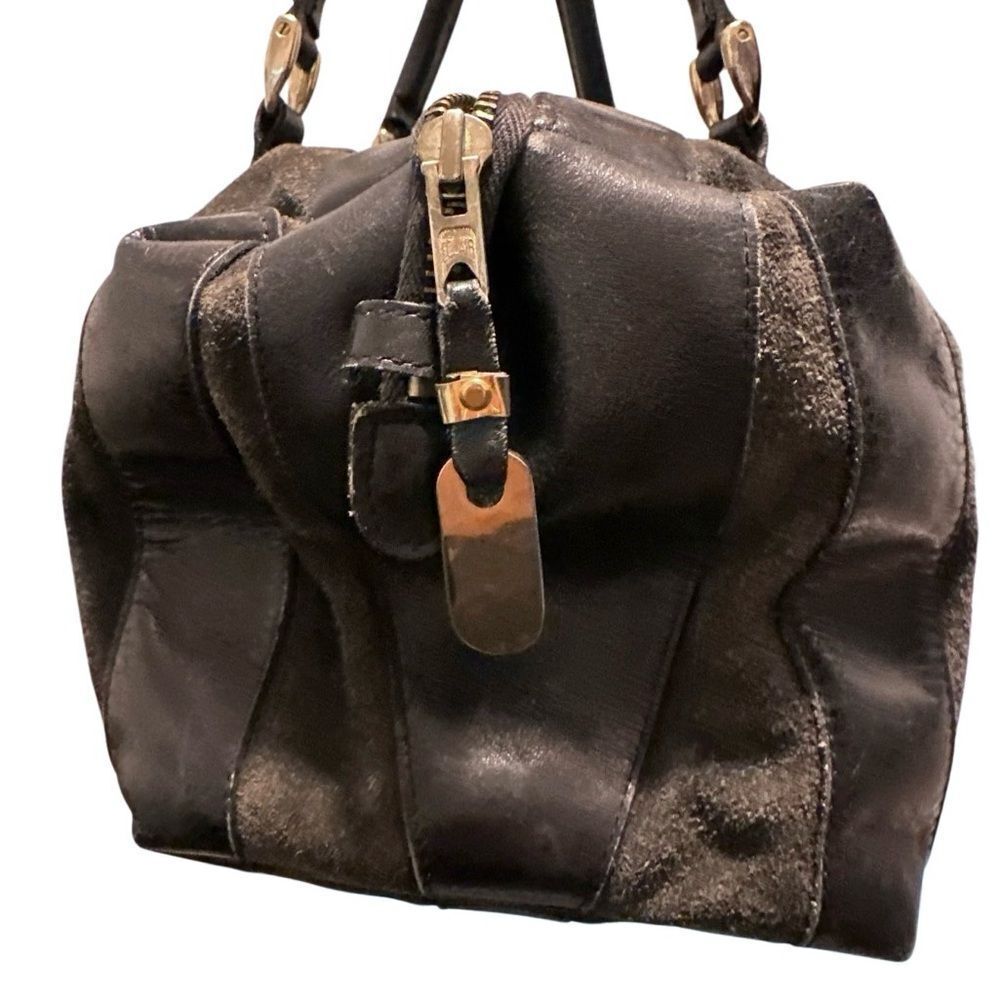 Gucci Black and olive green Leather and suede Boston Handbag - Picture 8 of 13